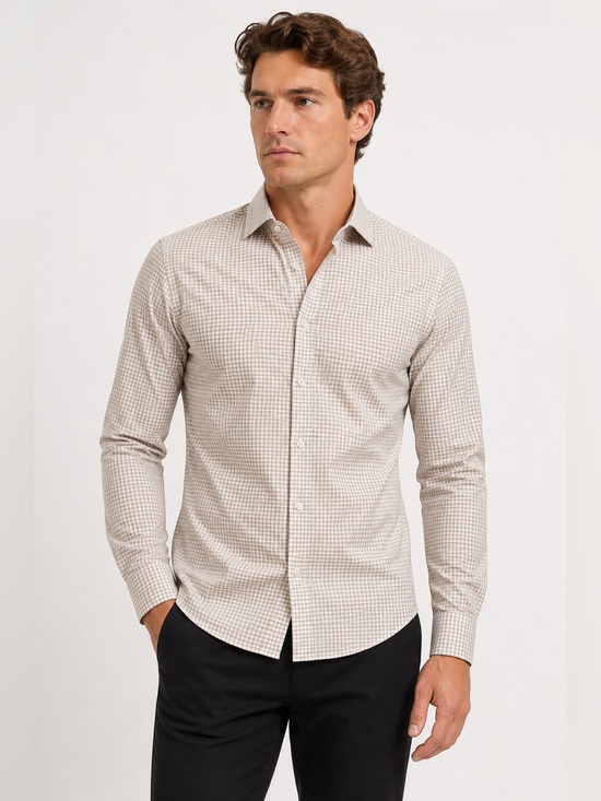 Michael Kors Other - Michael Kors Men's Slim Fit Airsoft Stretch Gingham Dress Shirt Medium